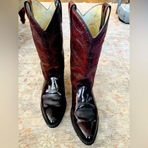 Black Cherry Leather Dingo Cowboy Boots
